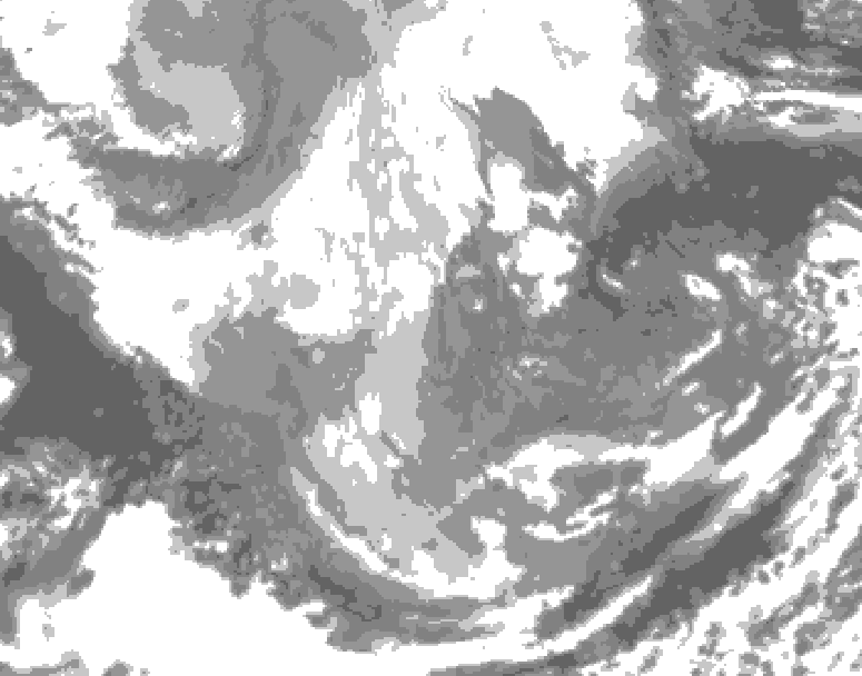 GDPS total cloud 192 hour forecast chart for Canada based on 2025/12/05 0000Z data