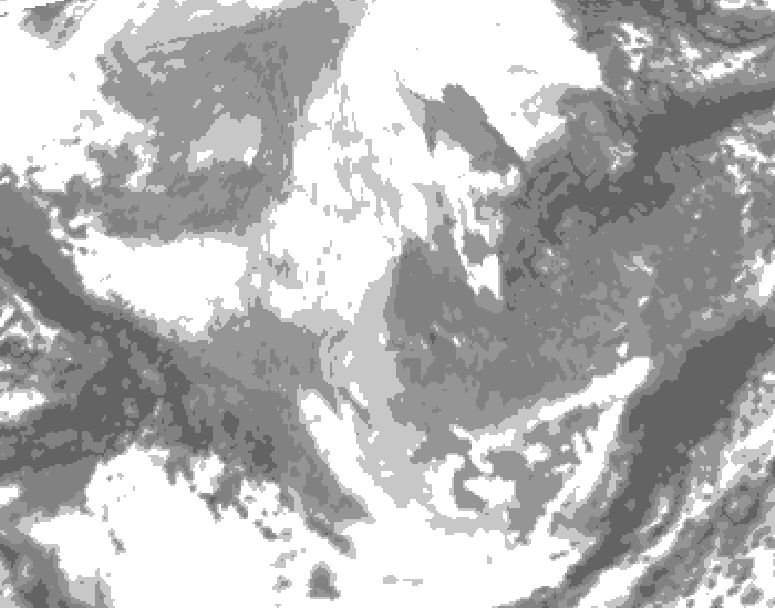 GDPS total cloud 204 hour forecast chart for Canada based on 2025/12/05 0000Z data