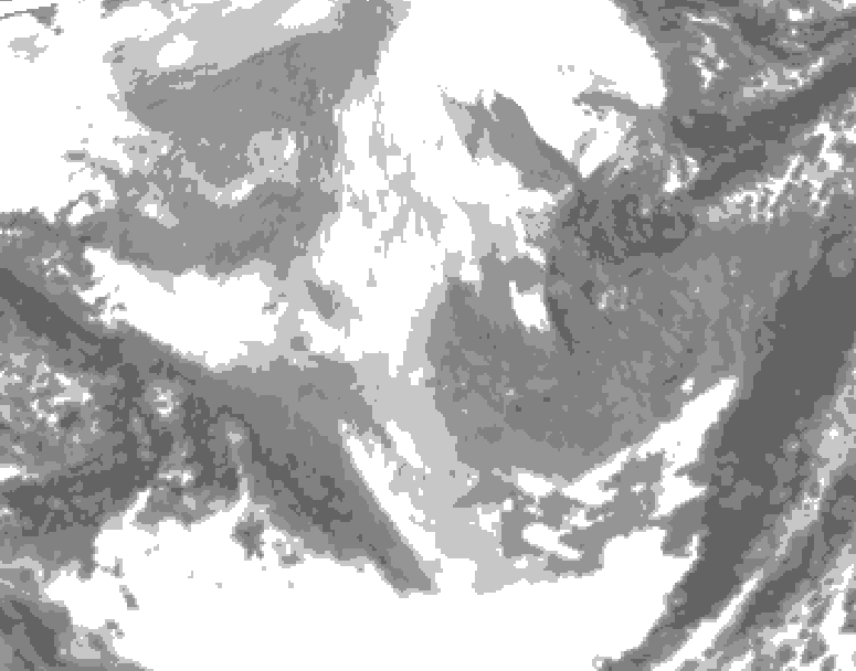 GDPS total cloud 210 hour forecast chart for Canada based on 2025/12/05 0000Z data