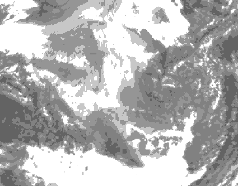 GDPS total cloud 228 hour forecast chart for Canada based on 2025/12/05 0000Z data