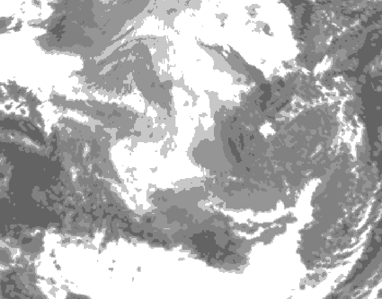 GDPS total cloud 234 hour forecast chart for Canada based on 2025/12/05 0000Z data