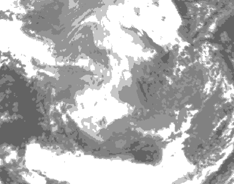 GDPS total cloud 240 hour forecast chart for Canada based on 2025/12/05 0000Z data