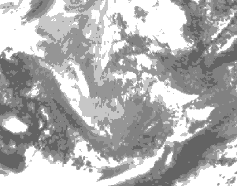 GDPS total cloud 012 hour forecast chart for Canada based on 2025/12/05 1200Z data