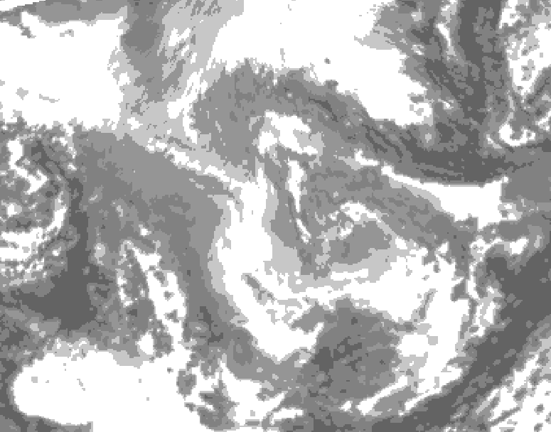 GDPS total cloud 048 hour forecast chart for Canada based on 2025/12/05 1200Z data