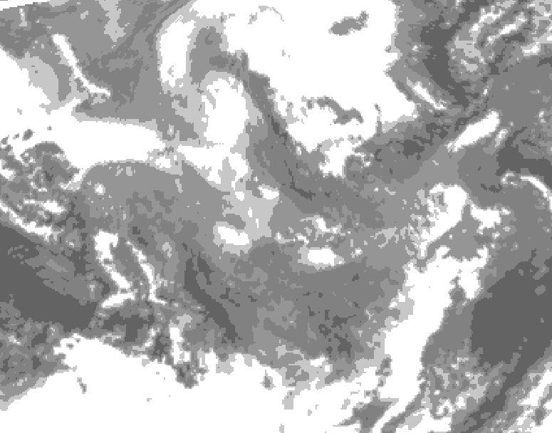 GDPS total cloud 096 hour forecast chart for Canada based on 2025/12/05 1200Z data