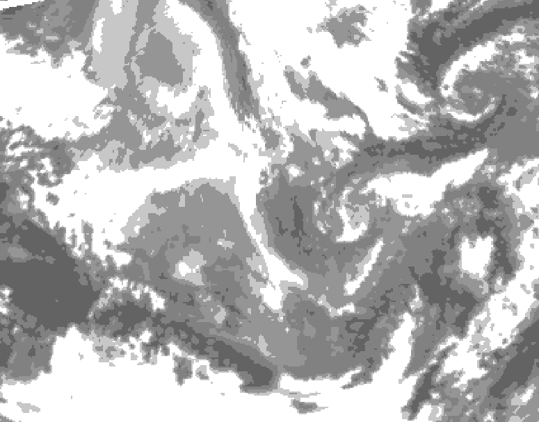 GDPS total cloud 132 hour forecast chart for Canada based on 2025/12/05 1200Z data