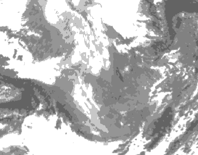 GDPS total cloud 180 hour forecast chart for Canada based on 2025/12/05 1200Z data