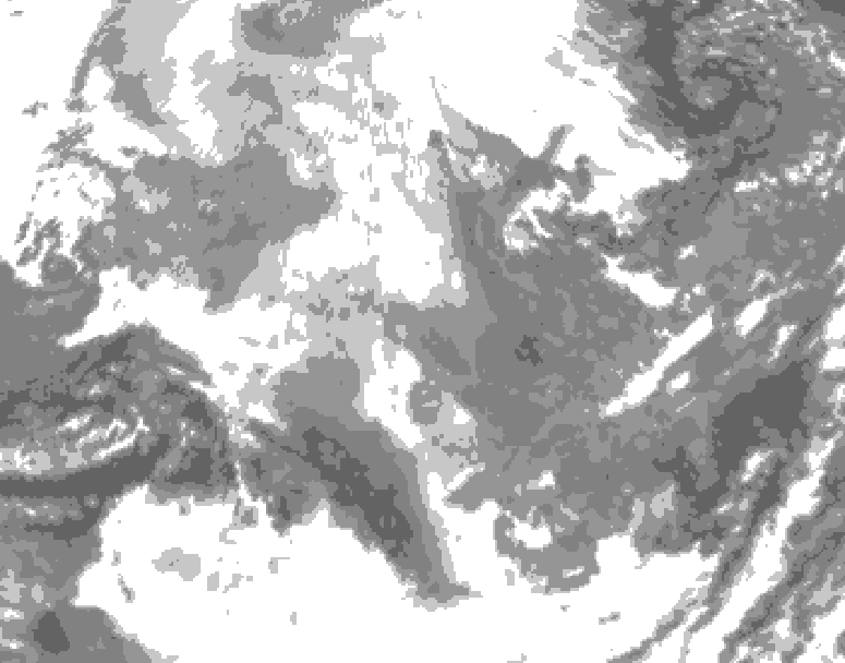 GDPS total cloud 192 hour forecast chart for Canada based on 2025/12/05 1200Z data