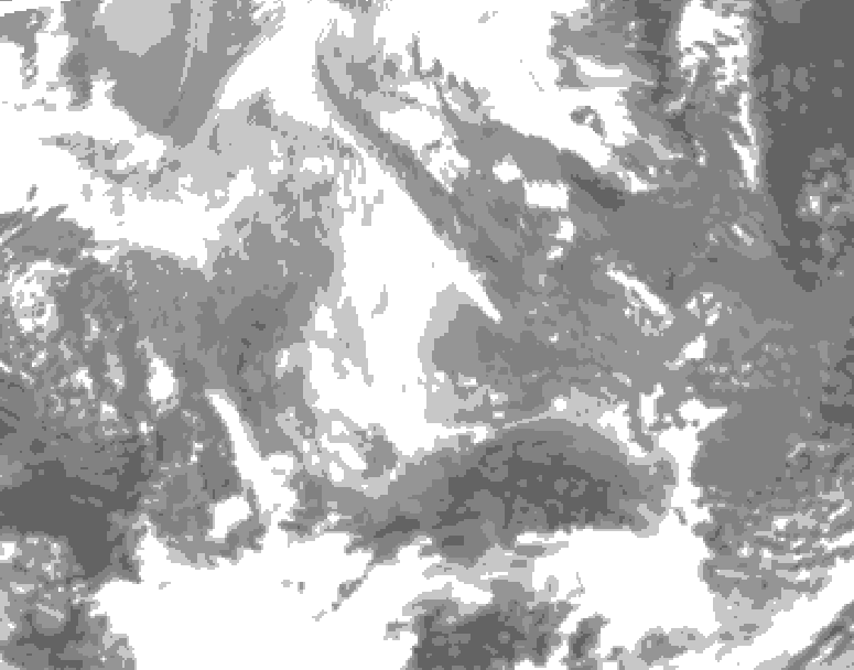 GDPS total cloud 228 hour forecast chart for Canada based on 2025/12/05 1200Z data