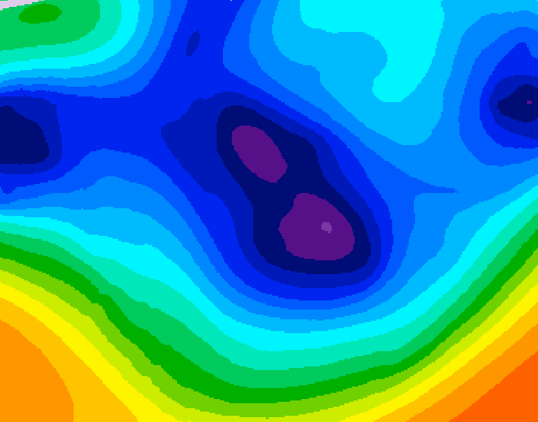 GDPS 500 millibar geopotential height 024 hour forecast chart for Canada based on 2025/12/06 0000Z data