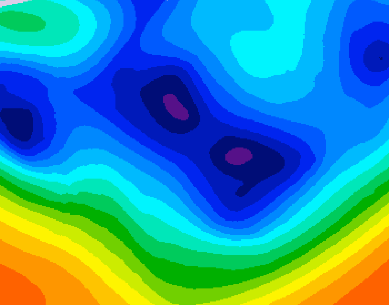 GDPS 500 millibar geopotential height 042 hour forecast chart for Canada based on 2025/12/06 0000Z data
