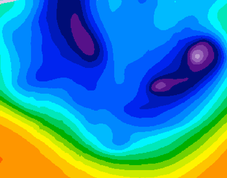 GDPS 500 millibar geopotential height 102 hour forecast chart for Canada based on 2025/12/06 0000Z data