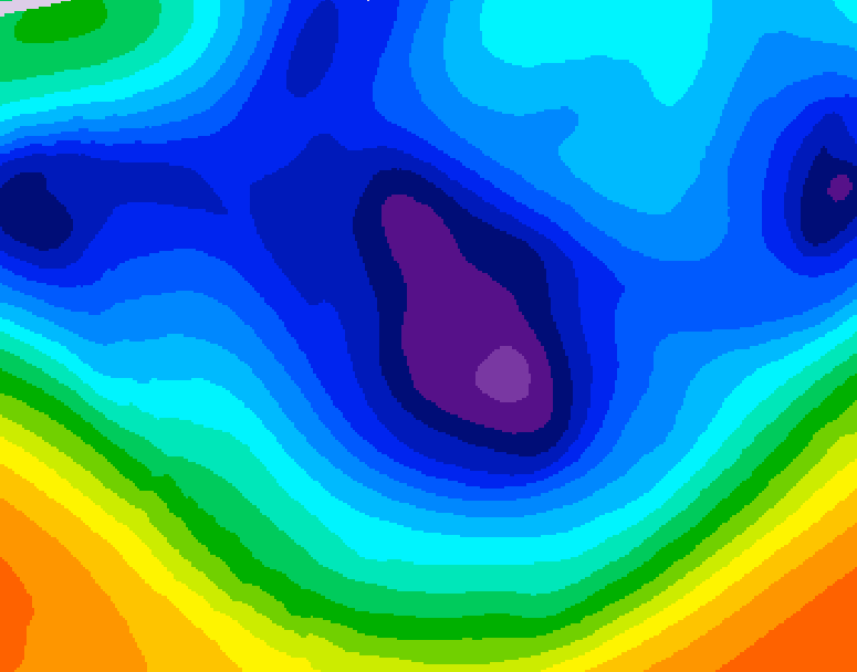 GDPS 500 millibar geopotential height 006 hour forecast chart for Canada based on 2025/12/06 1200Z data