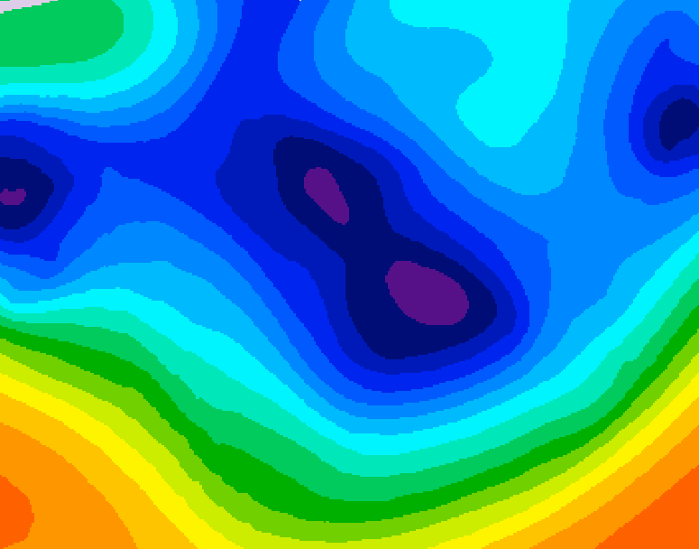 GDPS 500 millibar geopotential height 018 hour forecast chart for Canada based on 2025/12/06 1200Z data