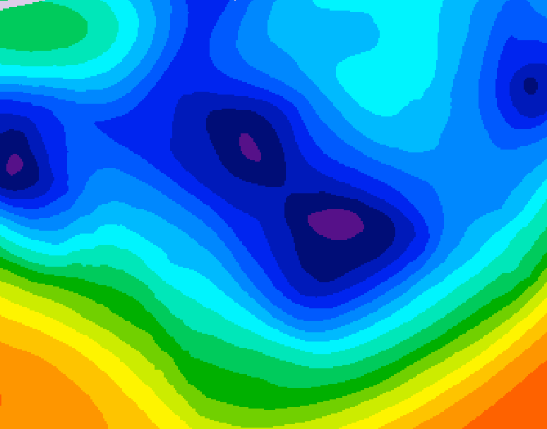 GDPS 500 millibar geopotential height 024 hour forecast chart for Canada based on 2025/12/06 1200Z data