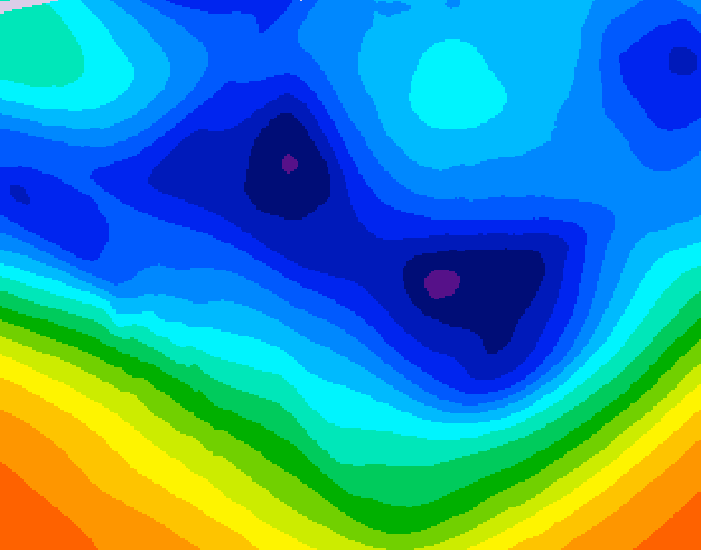 GDPS 500 millibar geopotential height 042 hour forecast chart for Canada based on 2025/12/06 1200Z data