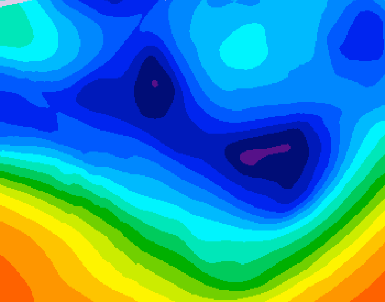 GDPS 500 millibar geopotential height 048 hour forecast chart for Canada based on 2025/12/06 1200Z data