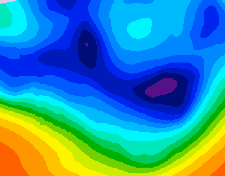 GDPS 500 millibar geopotential height 054 hour forecast chart for Canada based on 2025/12/06 1200Z data