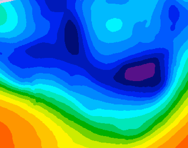 GDPS 500 millibar geopotential height 060 hour forecast chart for Canada based on 2025/12/06 1200Z data