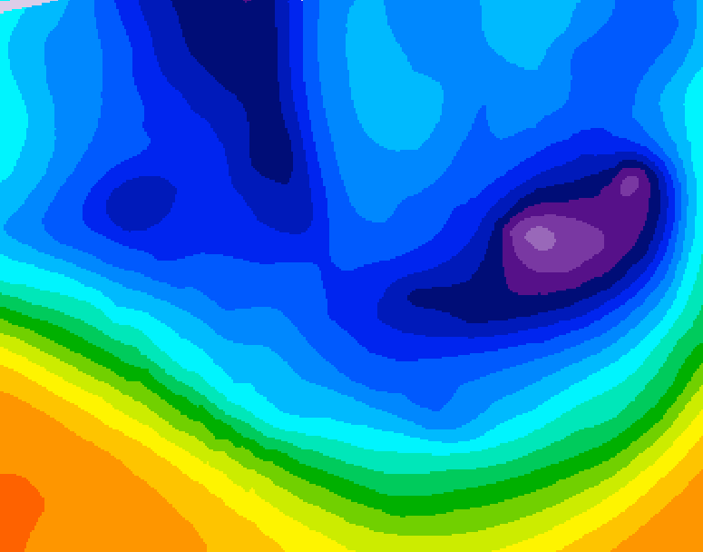 GDPS 500 millibar geopotential height 078 hour forecast chart for Canada based on 2025/12/06 1200Z data