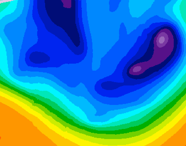 GDPS 500 millibar geopotential height 090 hour forecast chart for Canada based on 2025/12/06 1200Z data