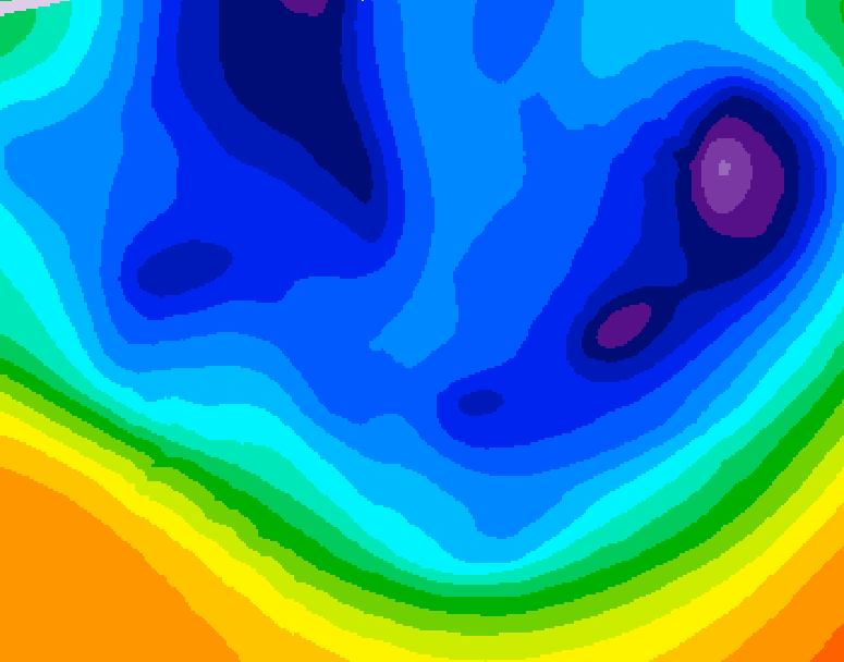 GDPS 500 millibar geopotential height 096 hour forecast chart for Canada based on 2025/12/06 1200Z data