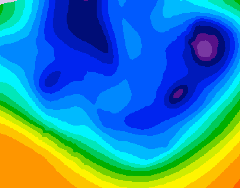 GDPS 500 millibar geopotential height 102 hour forecast chart for Canada based on 2025/12/06 1200Z data