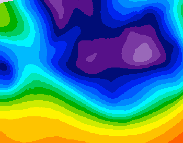 GDPS 500 millibar geopotential height 222 hour forecast chart for Canada based on 2025/12/06 1200Z data
