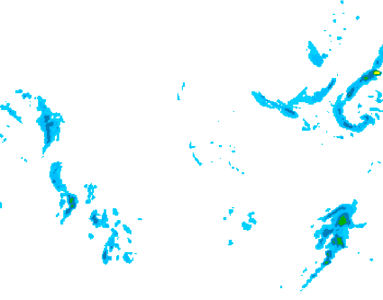 GDPS precipitation 006 hour forecast chart for Canada based on 2025/12/06 0000Z data