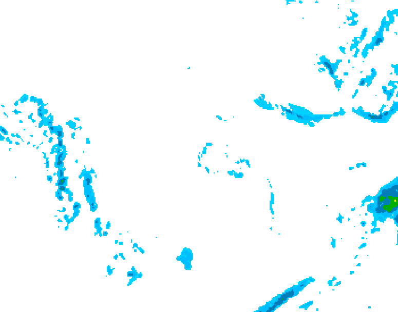 GDPS precipitation 018 hour forecast chart for Canada based on 2025/12/06 0000Z data