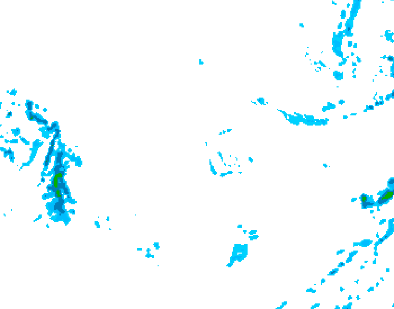 GDPS precipitation 036 hour forecast chart for Canada based on 2025/12/06 0000Z data
