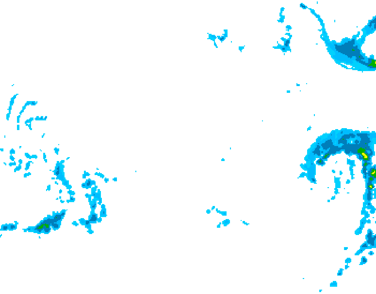 GDPS precipitation 222 hour forecast chart for Canada based on 2025/12/06 0000Z data