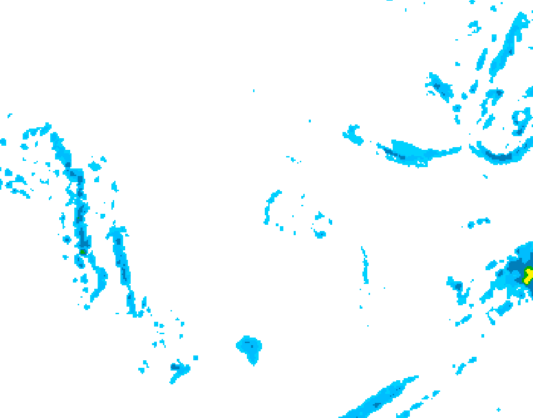 GDPS precipitation 006 hour forecast chart for Canada based on 2025/12/06 1200Z data