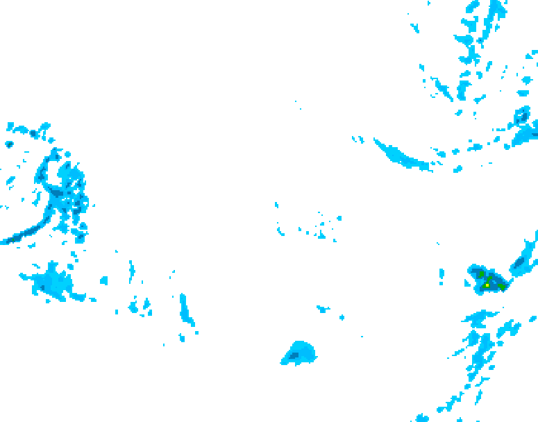 GDPS precipitation 018 hour forecast chart for Canada based on 2025/12/06 1200Z data