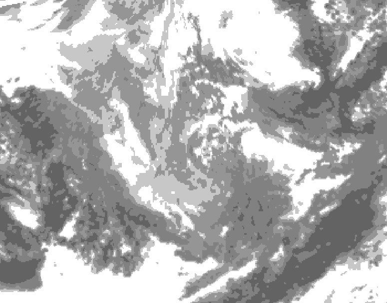 GDPS total cloud 006 hour forecast chart for Canada based on 2025/12/06 0000Z data