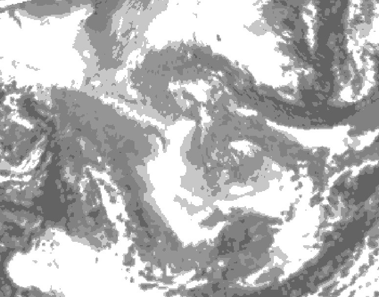 GDPS total cloud 036 hour forecast chart for Canada based on 2025/12/06 0000Z data