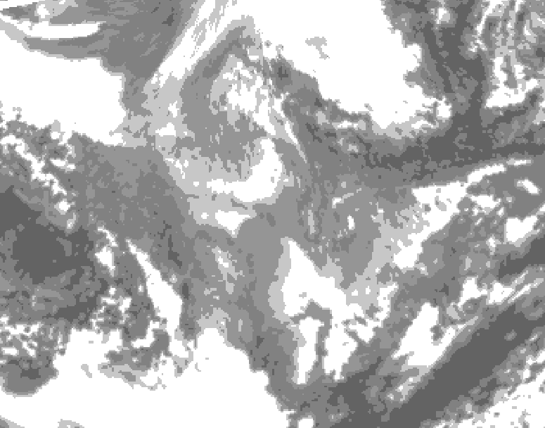 GDPS total cloud 054 hour forecast chart for Canada based on 2025/12/06 0000Z data