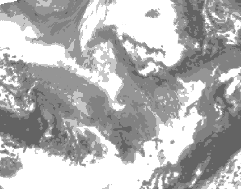 GDPS total cloud 072 hour forecast chart for Canada based on 2025/12/06 0000Z data