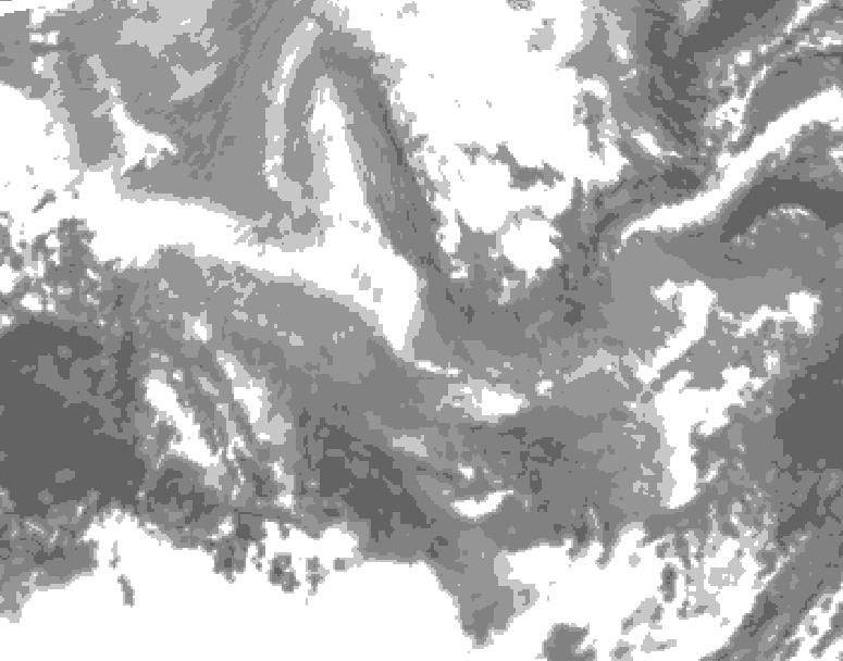 GDPS total cloud 090 hour forecast chart for Canada based on 2025/12/06 0000Z data