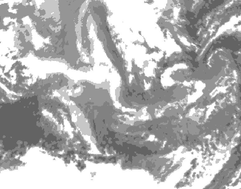 GDPS total cloud 096 hour forecast chart for Canada based on 2025/12/06 0000Z data