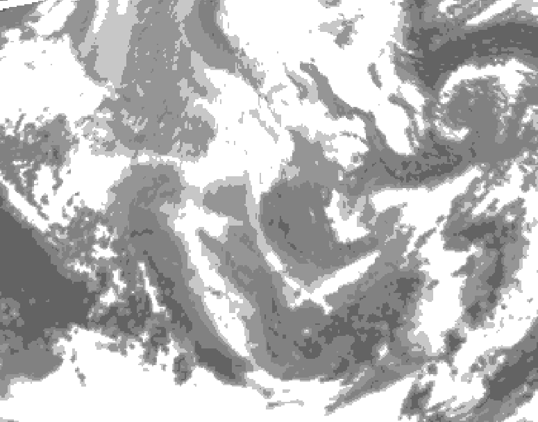 GDPS total cloud 114 hour forecast chart for Canada based on 2025/12/06 0000Z data