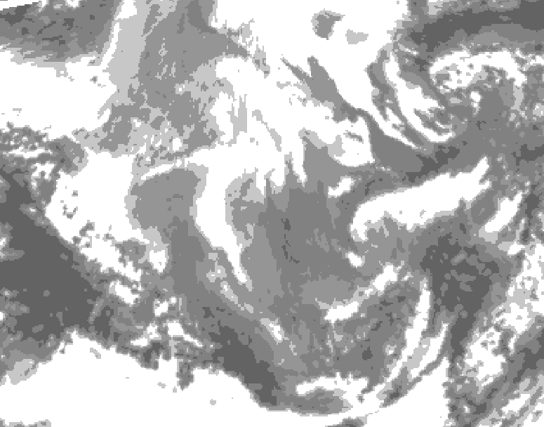 GDPS total cloud 126 hour forecast chart for Canada based on 2025/12/06 0000Z data