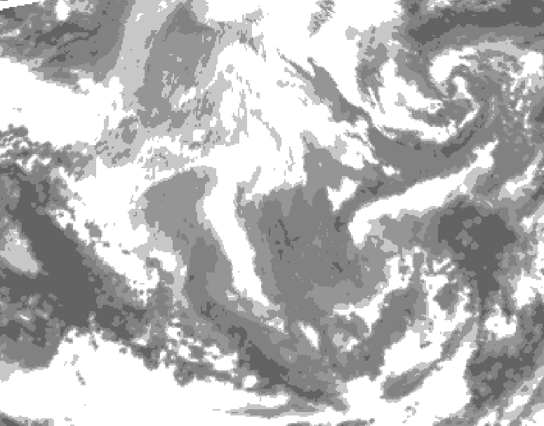 GDPS total cloud 132 hour forecast chart for Canada based on 2025/12/06 0000Z data