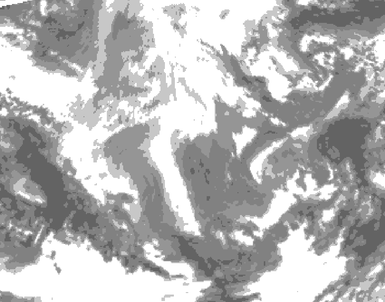 GDPS total cloud 138 hour forecast chart for Canada based on 2025/12/06 0000Z data