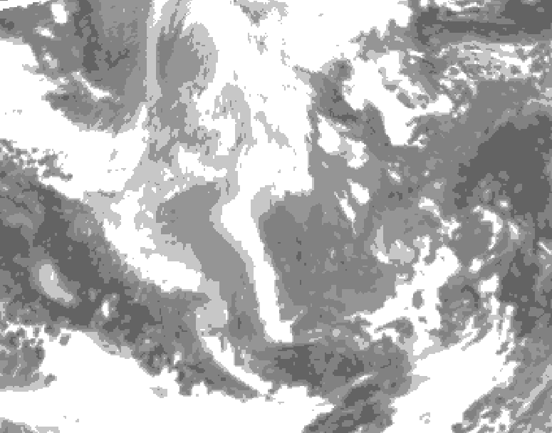 GDPS total cloud 144 hour forecast chart for Canada based on 2025/12/06 0000Z data