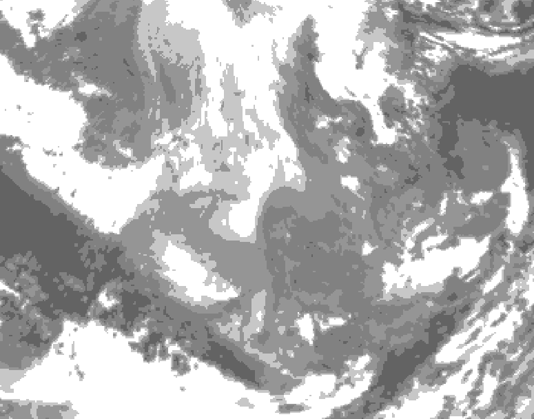 GDPS total cloud 156 hour forecast chart for Canada based on 2025/12/06 0000Z data