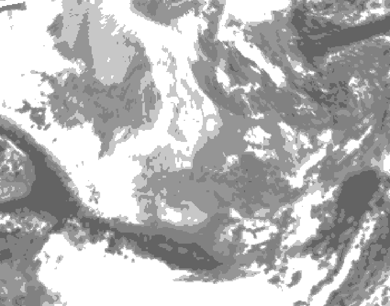 GDPS total cloud 174 hour forecast chart for Canada based on 2025/12/06 0000Z data