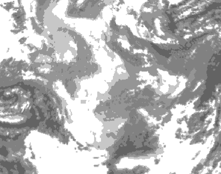 GDPS total cloud 186 hour forecast chart for Canada based on 2025/12/06 0000Z data