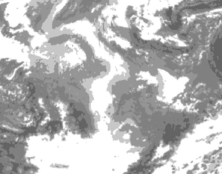GDPS total cloud 198 hour forecast chart for Canada based on 2025/12/06 0000Z data