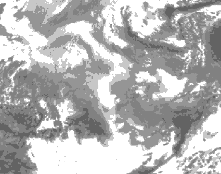 GDPS total cloud 204 hour forecast chart for Canada based on 2025/12/06 0000Z data